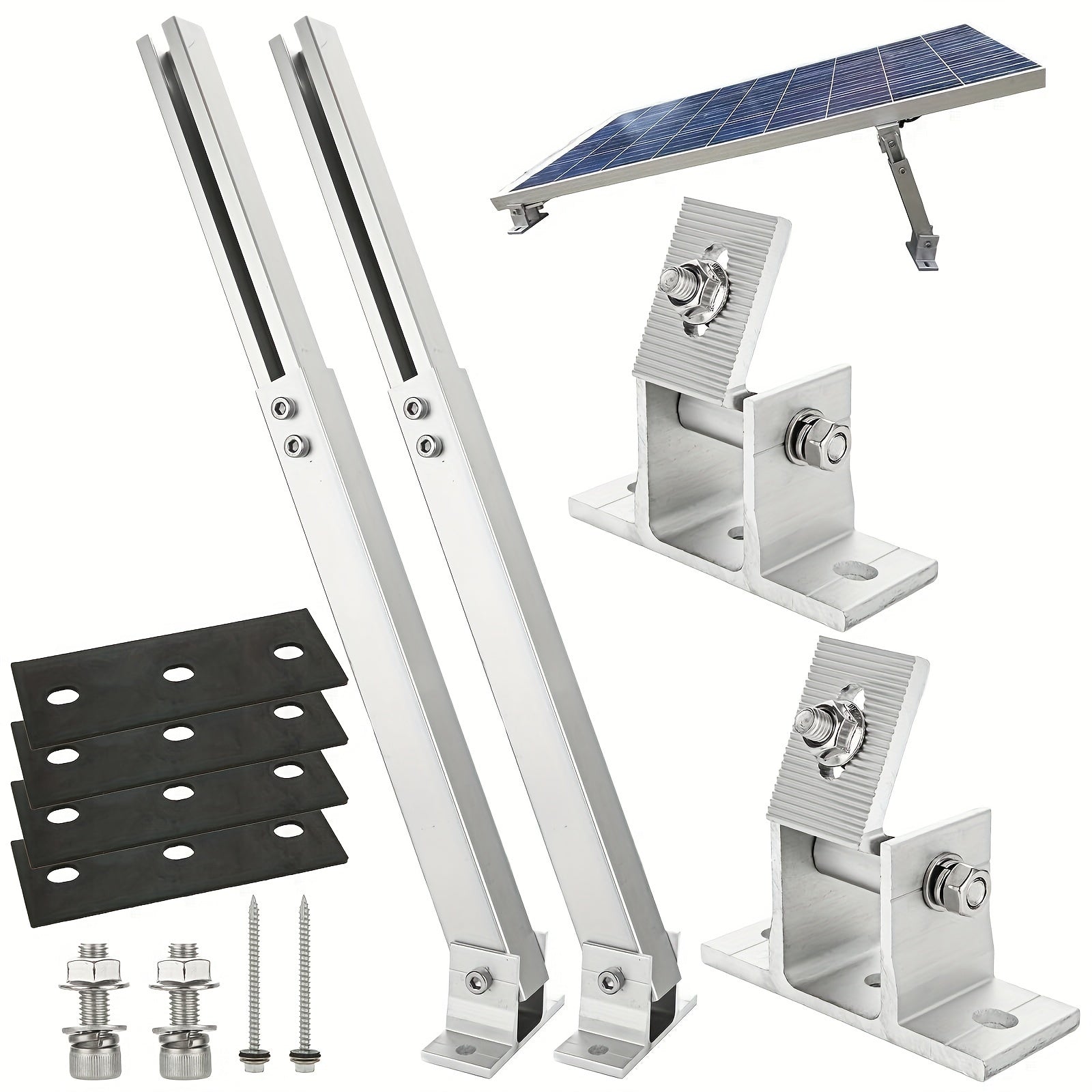 Adjustable Solar Panel Mounting Brackets for 50W-400W Flat Roofs RVs