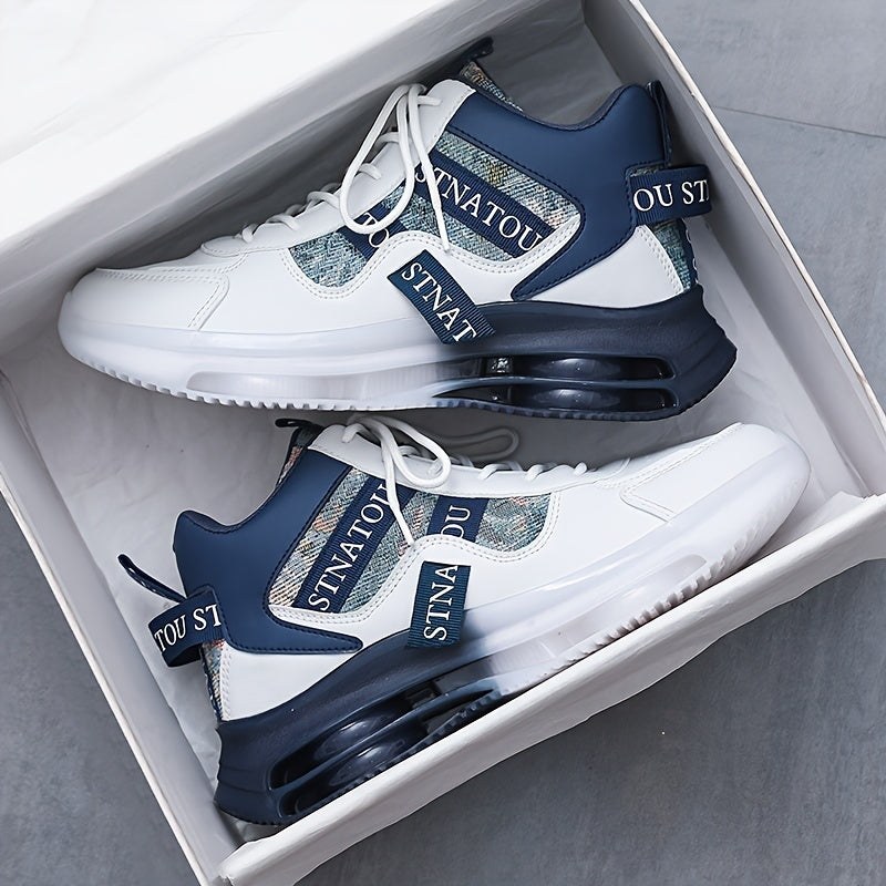 Unisex Mid-Top Lace-Up Sneakers for Casual Streetwear Travel and Sports