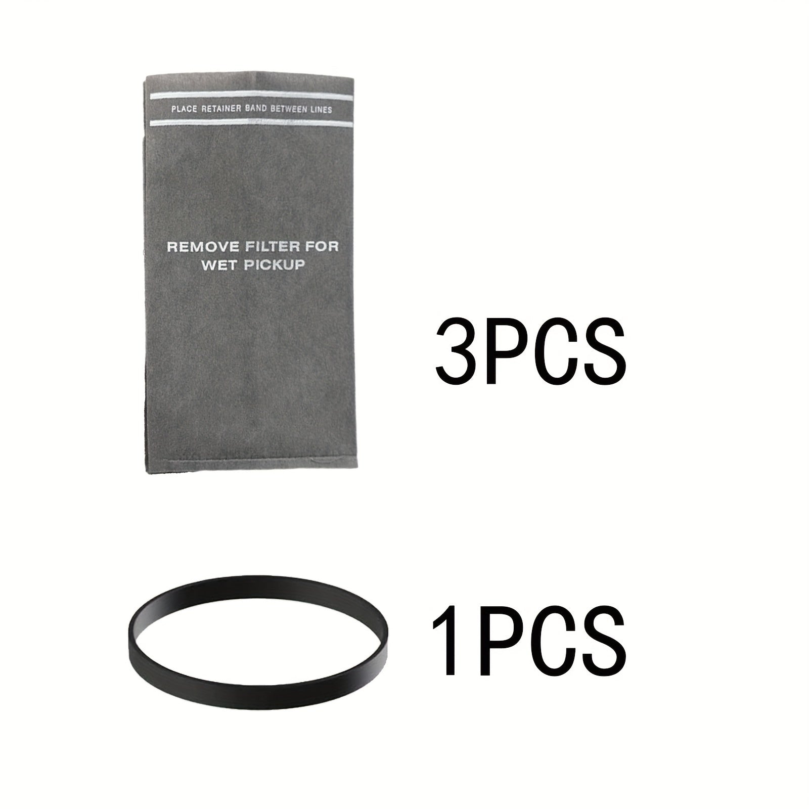 3-Pack Replacement Cloth Filter Bags for Wet Dry Vacuums 7.57-9.46L with Retaining Band