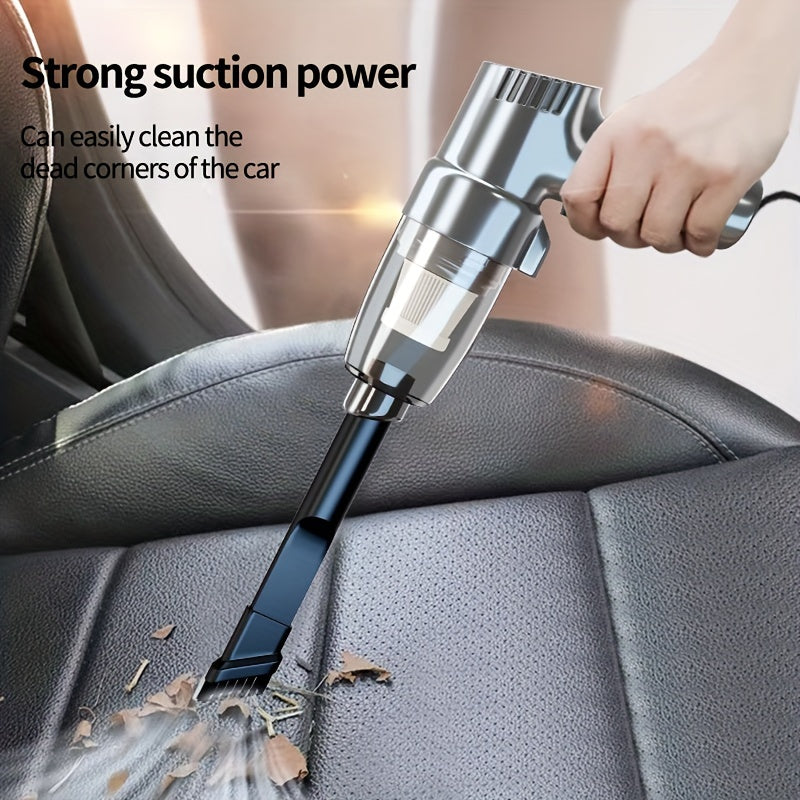 Mini Handheld Car Vacuum Cleaner with Crevice Tool USB Rechargeable Dry Wet Portable