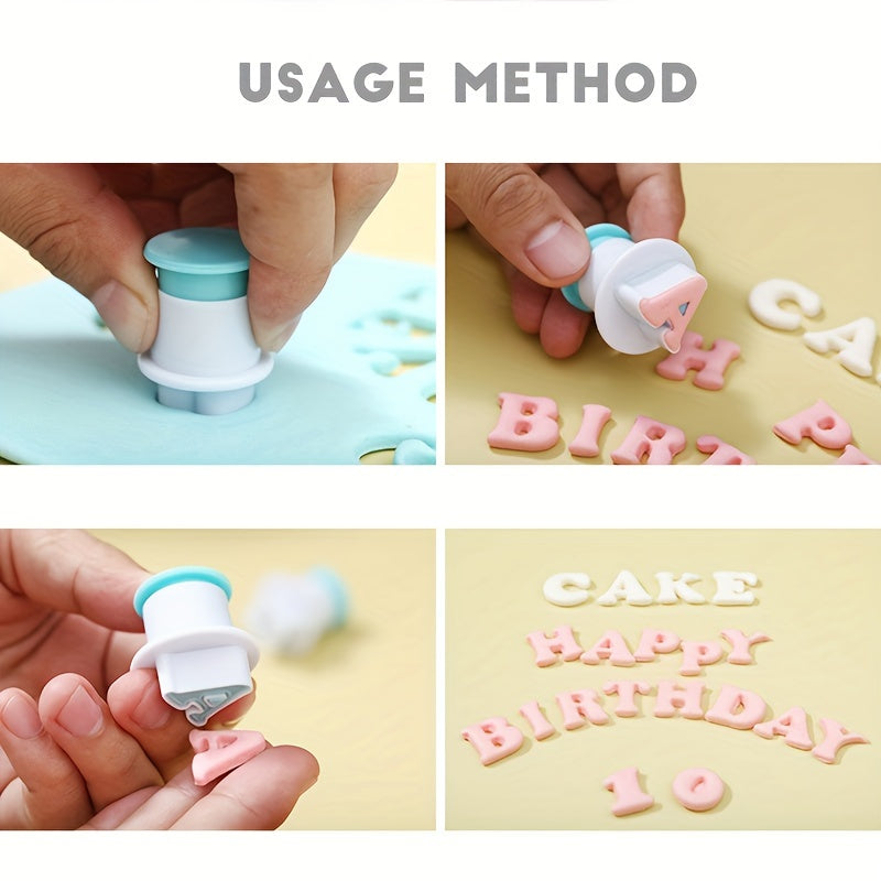 Set of 26 Alphabet and Number Cookie Fondant Cutters for Baking and Cake Decorating