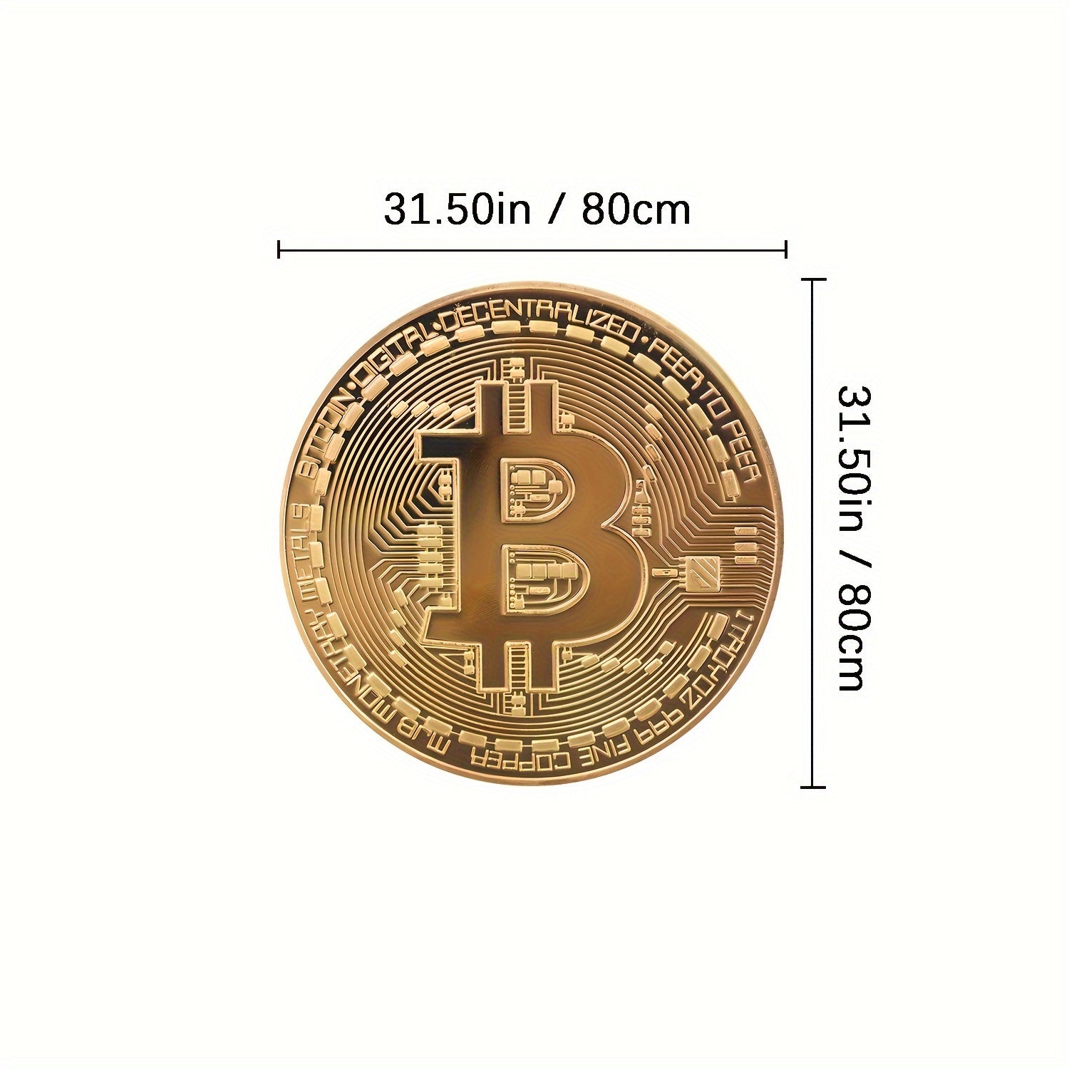 Bitcoin Pattern Round Rug, Yoqimli qarshilik, Uy bezaklari, 1ta