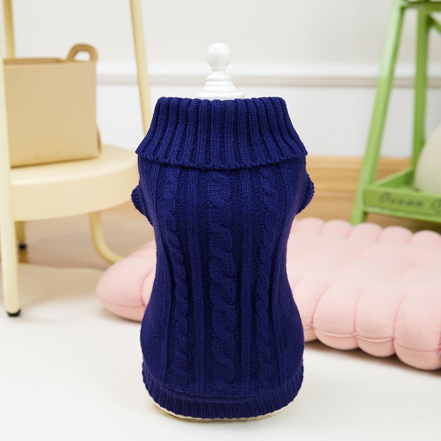 Small Dog Sweater Turtleneck Pullover for Winter Autumn Knit Polyester Toy Breed