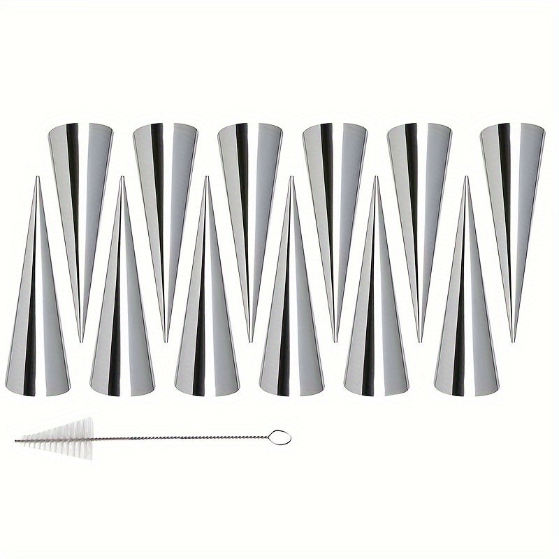 Set of 30 Stainless Steel Cone Molds for Croissants Cannolis and Waffle Cones