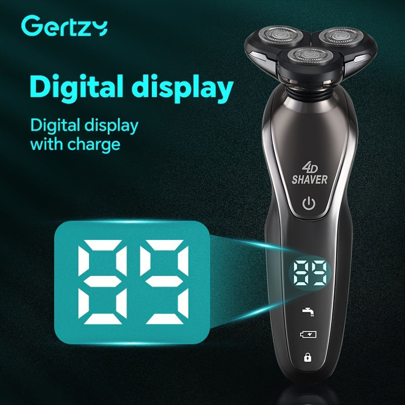 Afeitadora eléctrica para hombres con recortadores de nariz y patillas, cepillo de limpieza facial, cuchillas de acero inoxidable, recargable, más de 60 minutos de autonomía