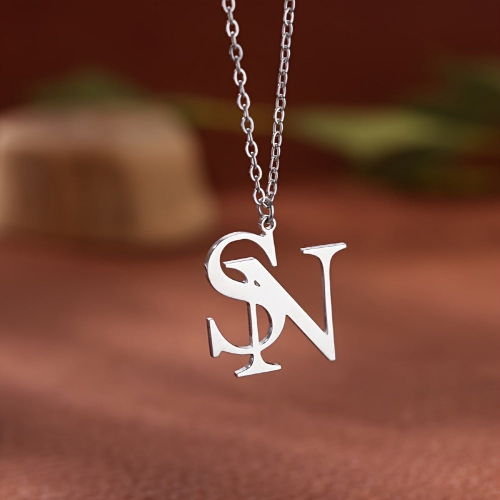 Women’s Custom Initial Necklace Stainless Steel Personalized Letter Pendant Gift Jewelry