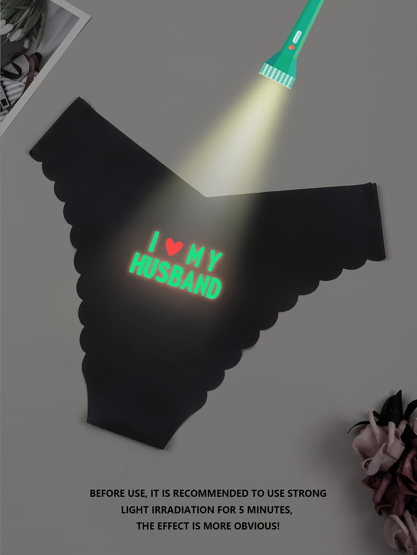 Women's Glow-in-the-Dark Briefs with Wave Pattern Letter Print Knit Fabric Lingerie