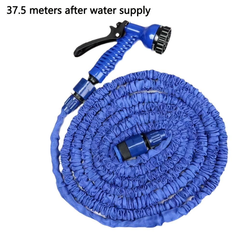 Один комплект выдвижного магического садового поливочного шланга с высоконапорной распылительной насадкой для мойки автомобилей и множеством функций, включая европейские и американские стандартные соединители. Гибкий шланг.