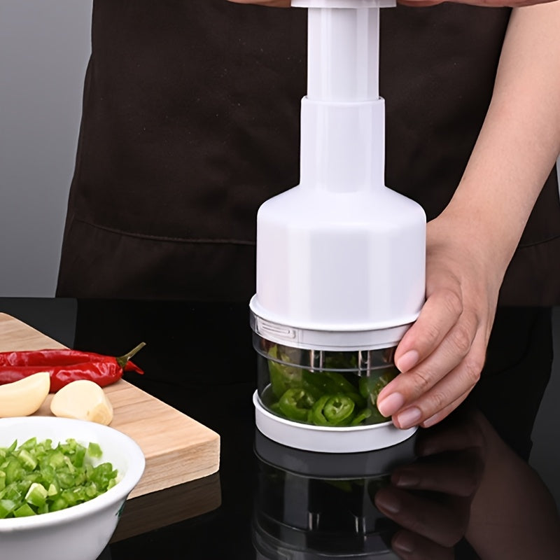 Juego de prensa de ajo y picadora de acero inoxidable 304, herramienta de cocina manual para picar y triturar verduras