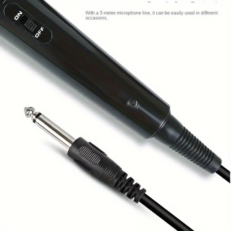 Dynamic Wired Microphone Trolley Black Handheld 6.5mm for Karaoke Conferences