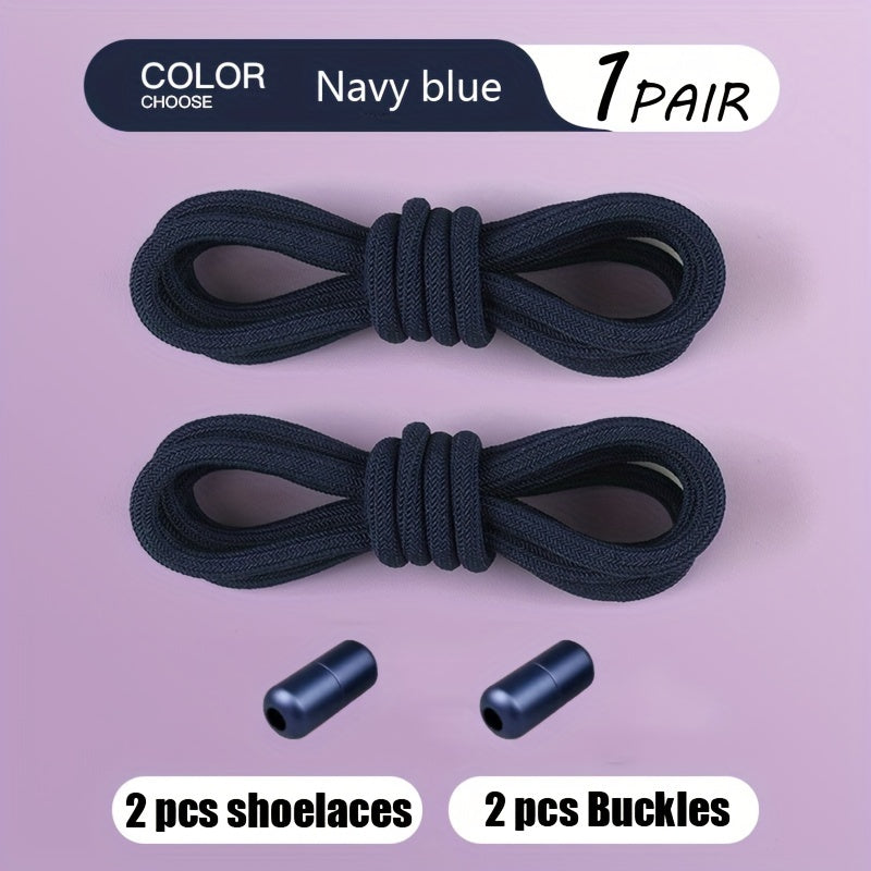 Teenagers Elastic Colorful Shoe Laces with Buckles and No Tie Needed (2 Pairs)