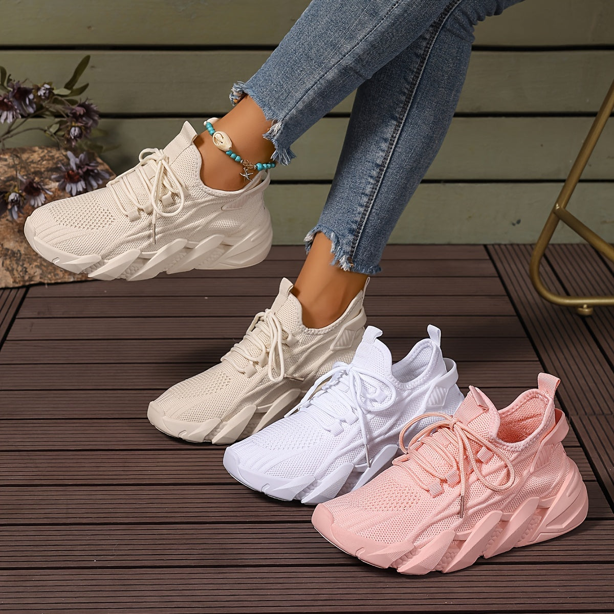 Women's Breathable Mesh Casual Sneakers Low-Top Walking Shoes