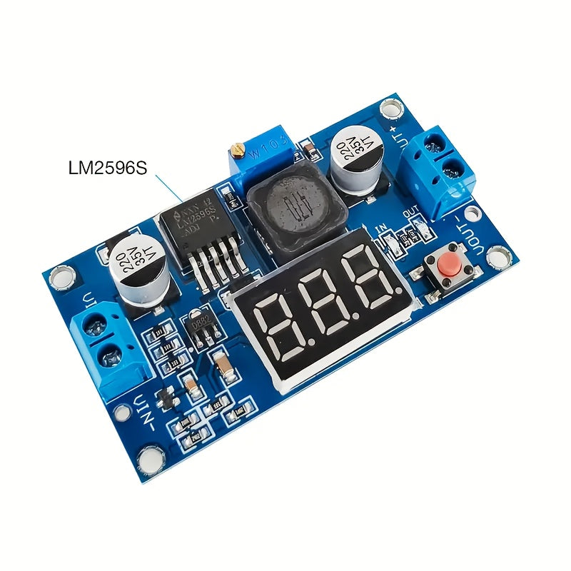 Adjustable DC-DC Buck Converter with LED Display 4-40V Input 1.25-37V Output High Efficiency Panel Mount