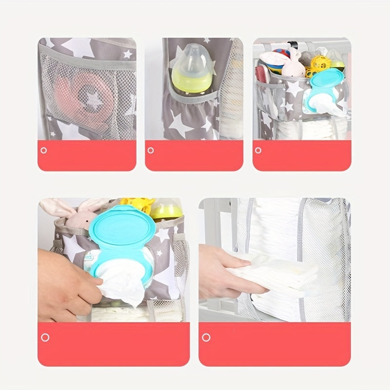 Baby Diaper Organizer Hanging Bag Oxford Cloth for Diapers and Clothes