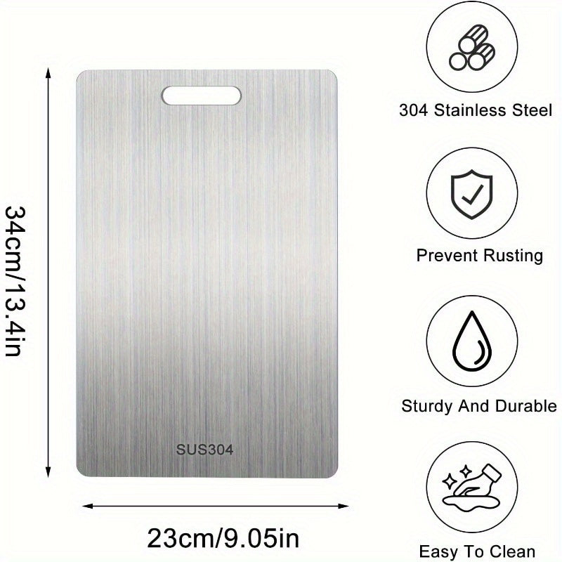 Stainless Steel Chopping Board 1 Piece Food Safe Durable Easy to Clean Kitchen