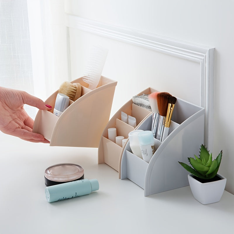 Desk Organizer with Grid Pocket Folder and Remote Control Storage for Cosmetics