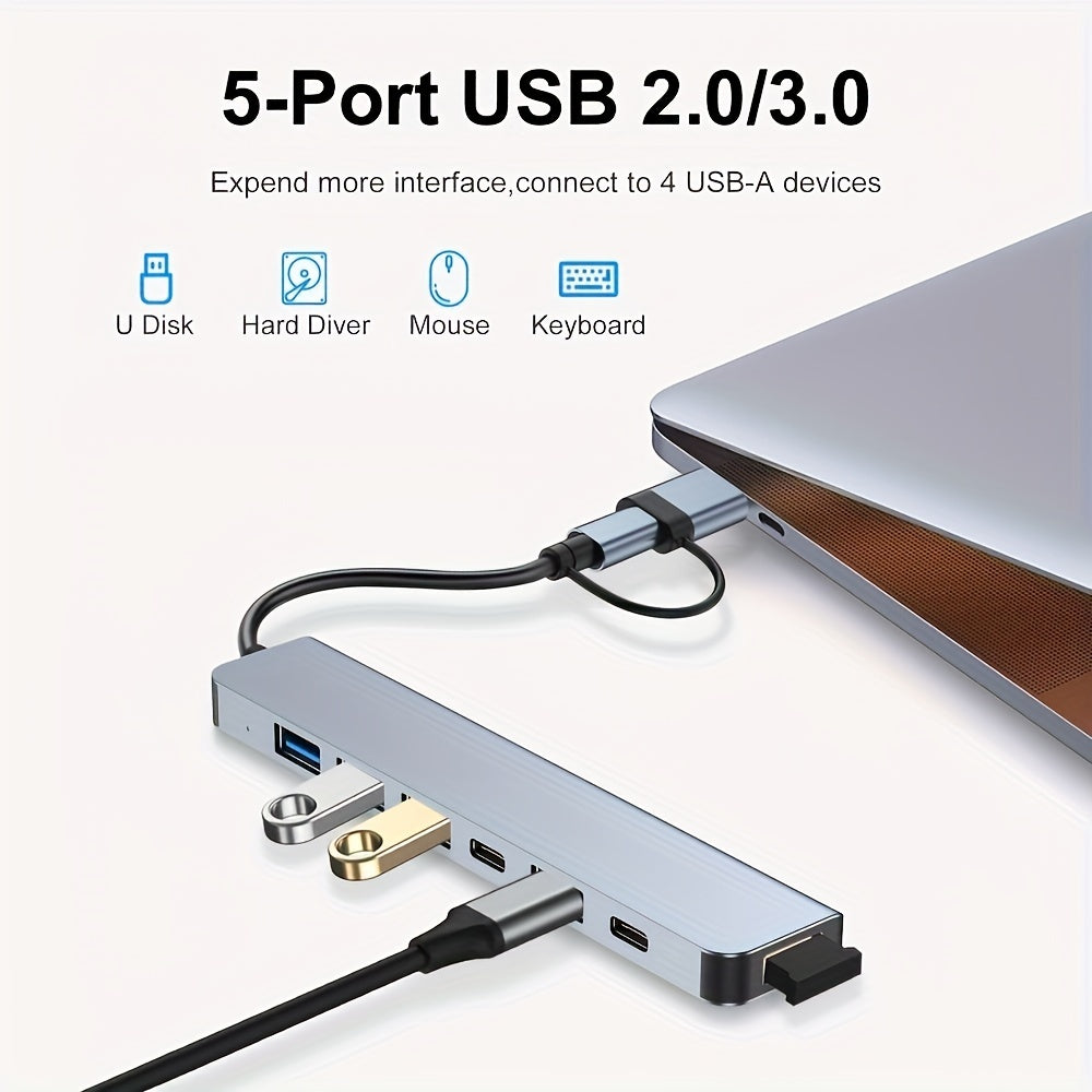 USB C Hub with Multiple Ports for MacBook Pro Air and USB C Laptops