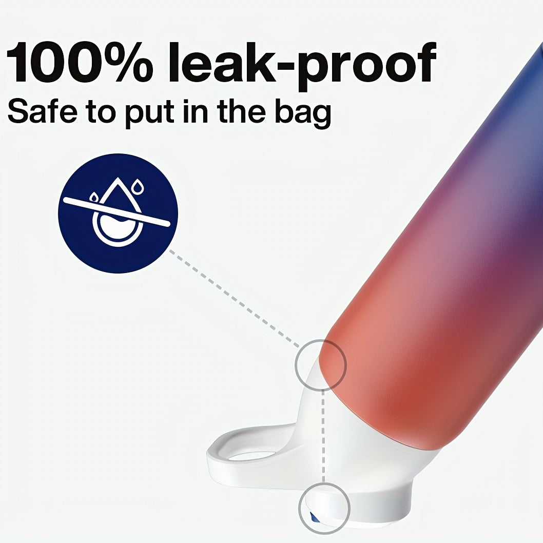 Botella de agua de acero inoxidable de 24oz con tapa Tritan a prueba de fugas y asa de transporte