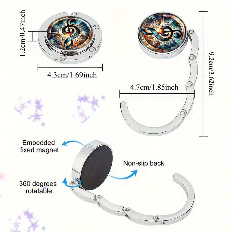 Zamonaviy va Amaliy Musiqa Kaliti Qiyshayadigan Sumka Osig'i - Stol uchun Qisqa Sumka Qulfi, Metalldan Yasalgan