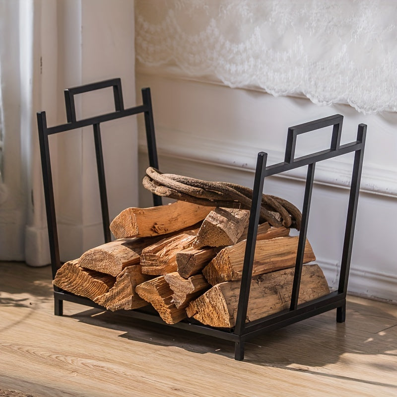Деревянная настенная стойка для хранения принадлежностей для печи в гостиной, простая столешница для входа в гостевой дом, железная и деревянная полка для дров