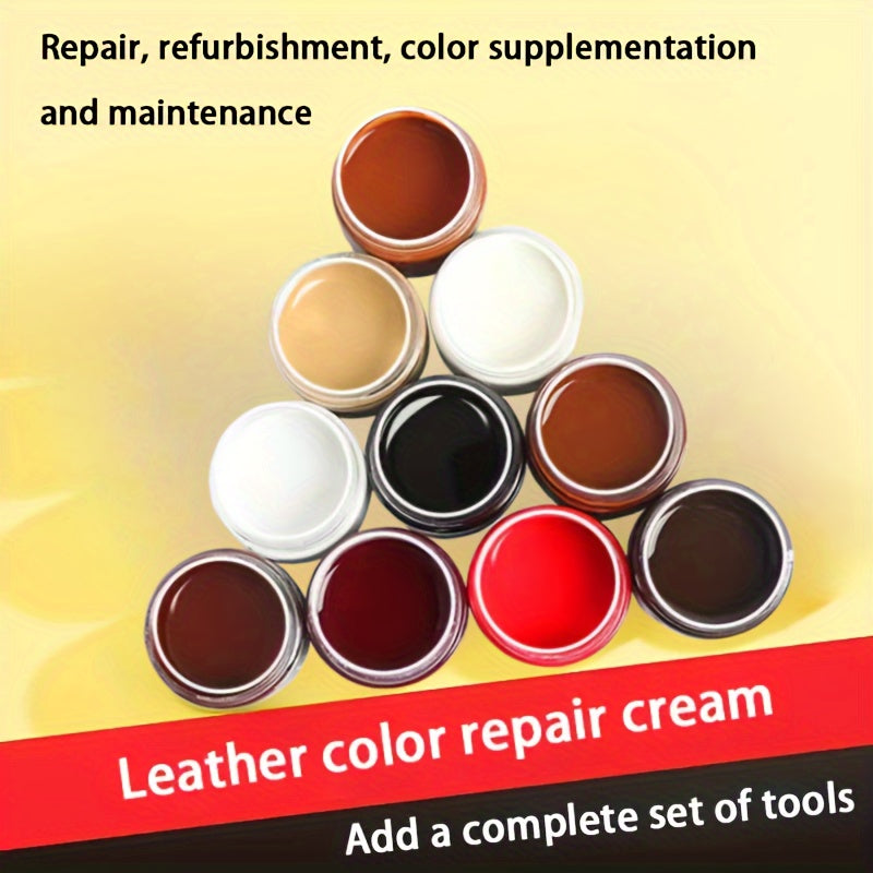 Crema de reparación de color de cuero 30g - Tinte restaurador para cuero para arañazos desvanecidos