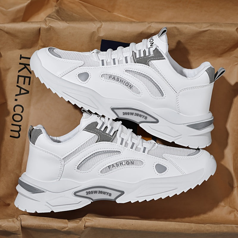 Men's Low Top Lace-Up Platform Sneakers Rubber Sole Casual Street Shoes