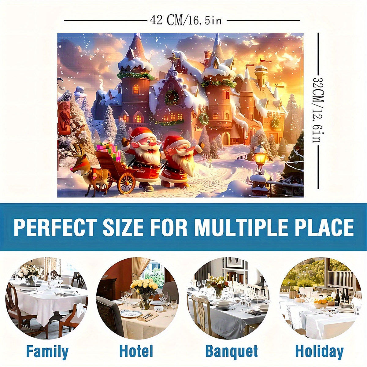 Christmas Table Runners Open Design Sets of 1 4 6 8 or 12 for Holiday Decor