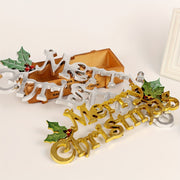 Christmas Hanging Sign Gold Silver Letter Decoration Plastic Holiday Ornament