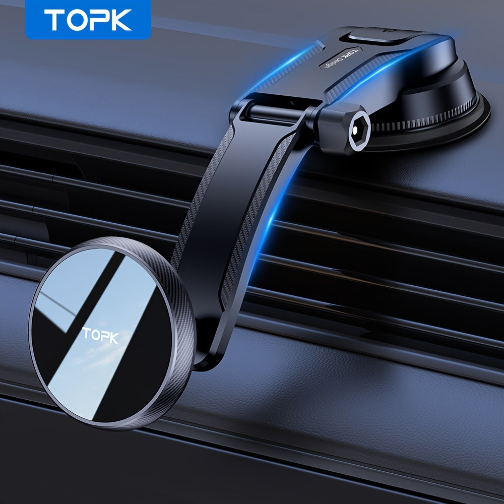 Magnetic Car Phone Mount Adjustable Horizontal Vertical Single Hand Holder for iPhone