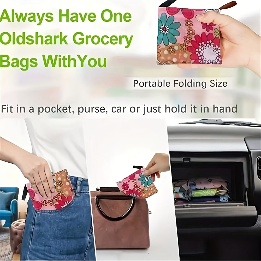 Katta sig'imli to'rtburchakli polyester xarid sumkasi, tutqichlari bilan egiluvchan oziq-ovqat sumkasi, suv o'tkazmaydigan va yuviladigan, sayohat, piknik, lager va ochiq havoda yuklash uchun mukammal.