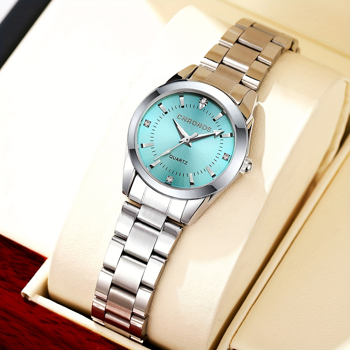 Women's Quartz Watch Stainless Steel Band Round Zinc Alloy Case Business Casual Gift