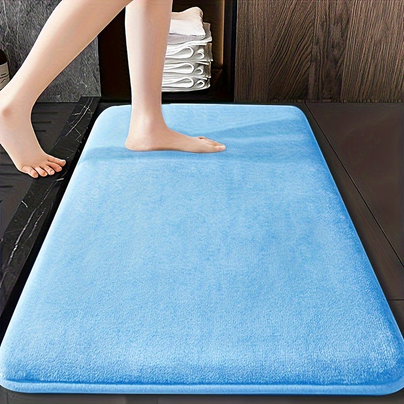 Coral Fleece Bath Mat Non-Slip Absorbent Washable Rug for Bathtub Shower