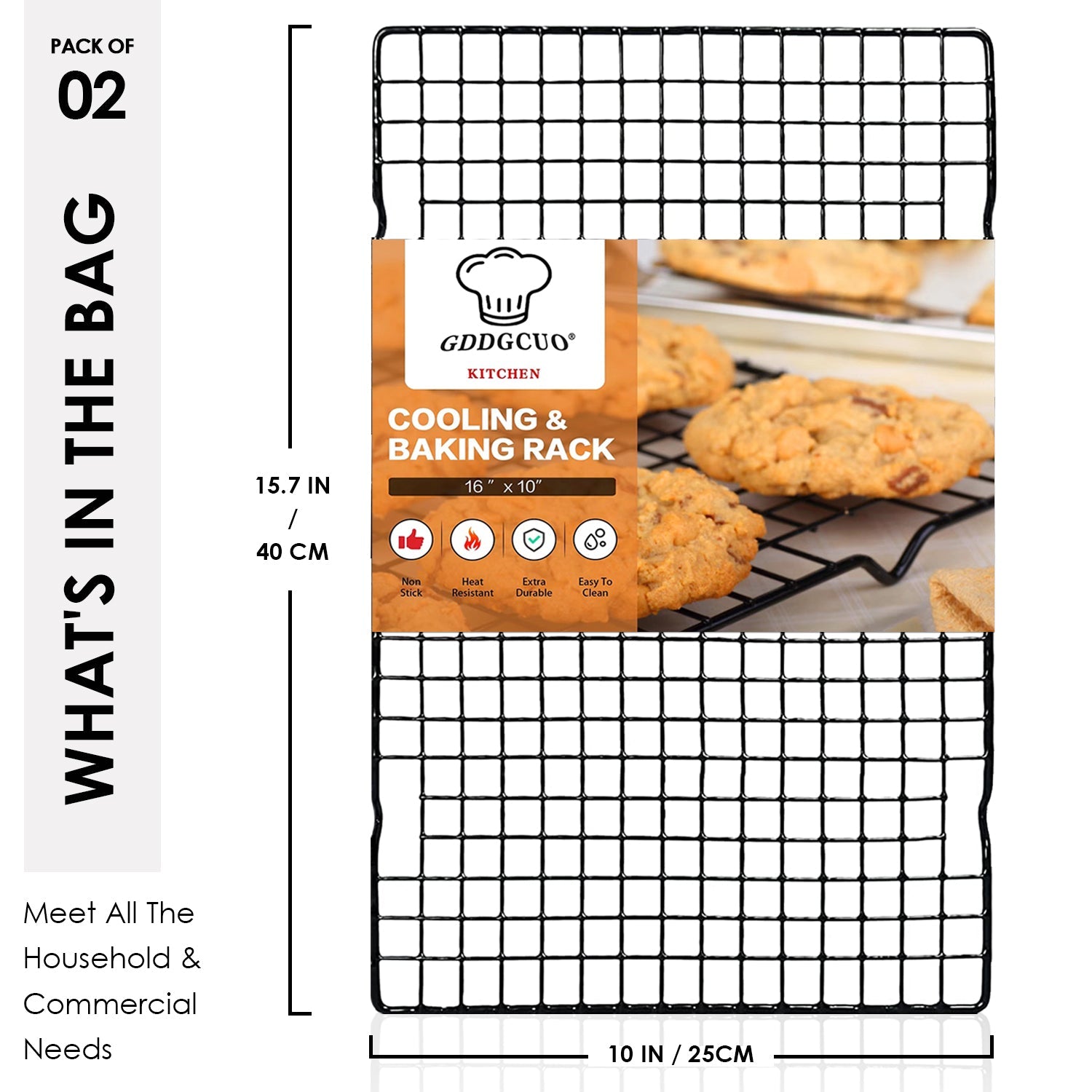 Stainless Steel Cooling Rack Non-Stick for Baking Bread Cake Biscuit