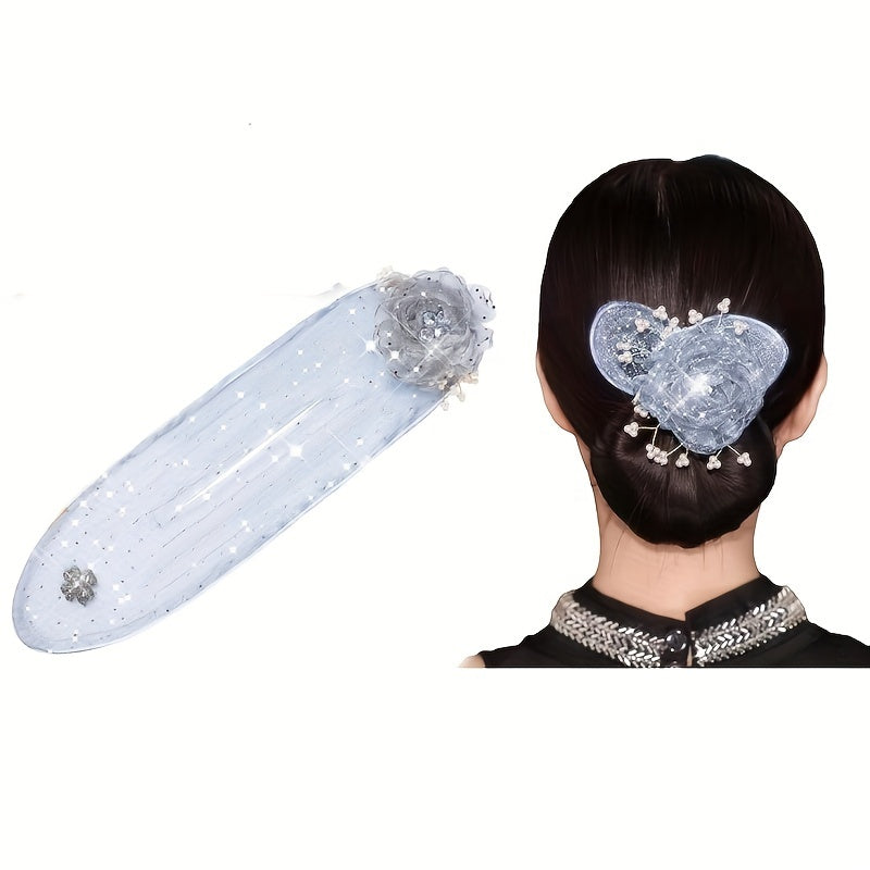 Hair Bun Styling Accessory for Women Satin Hair Donut with Elastic Band