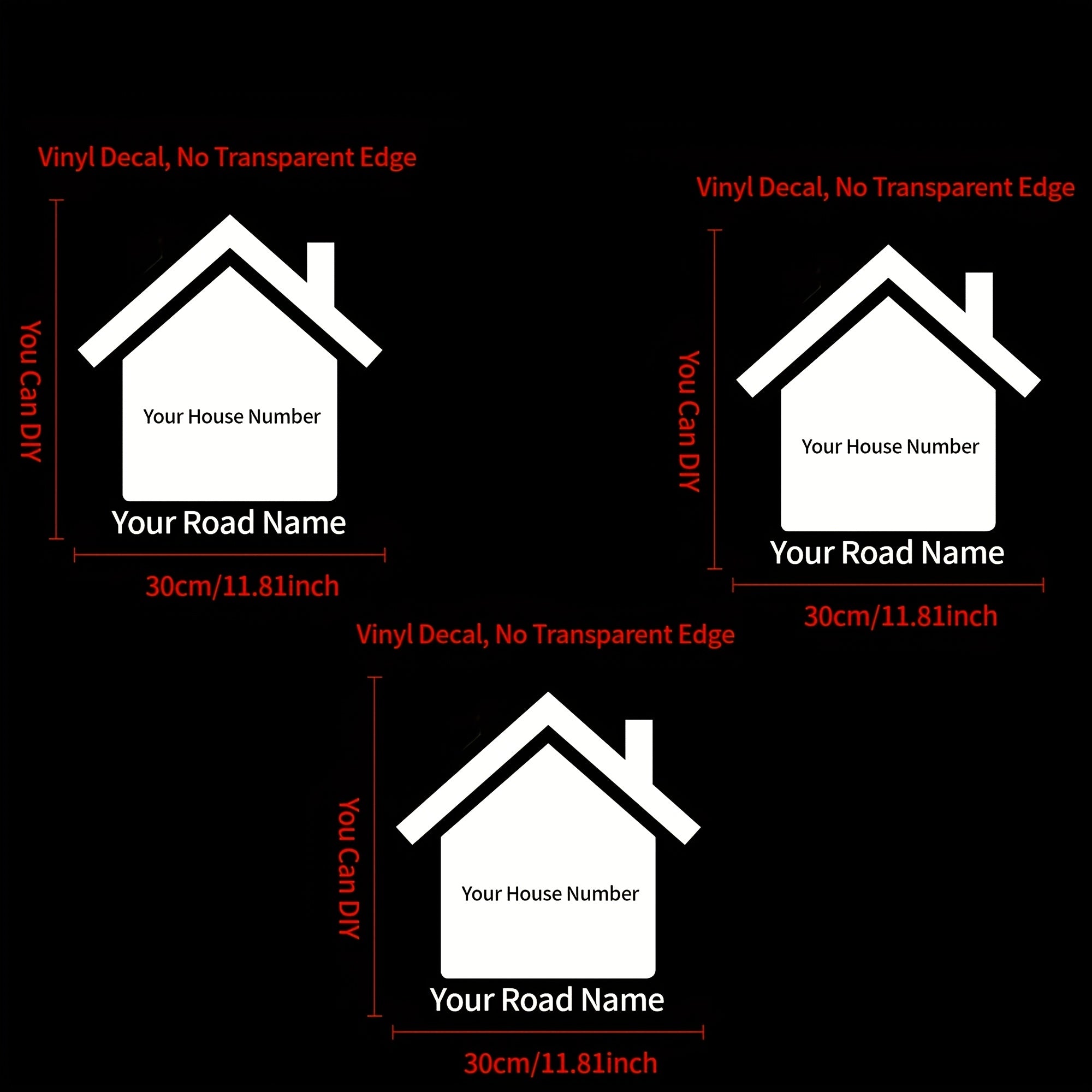 Personalized Custom Vinyl Bin Number Stickers Waterproof House Number and Street Name Decals 1-5 Pieces