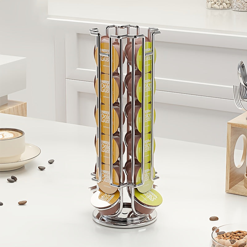 Coffee Capsule Storage Rack Metal Multi-Row Countertop Holder Holds 24