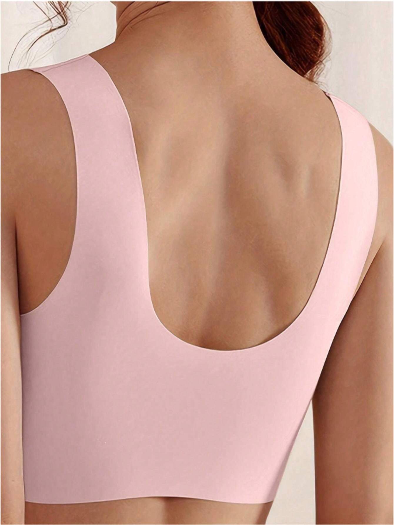 Women's Seamless Backless No-Wire Bra Soft Breathable Invisible Bra Pair