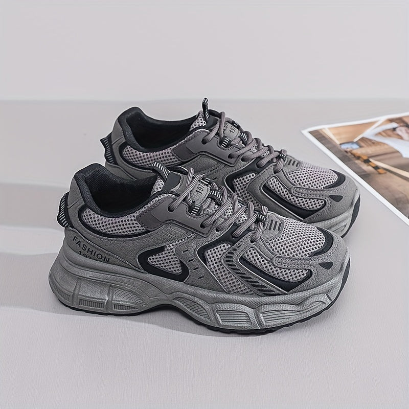 Women's Sneakers Fall 2024 Mesh Fabric Thick Sole Casual Running Breathable