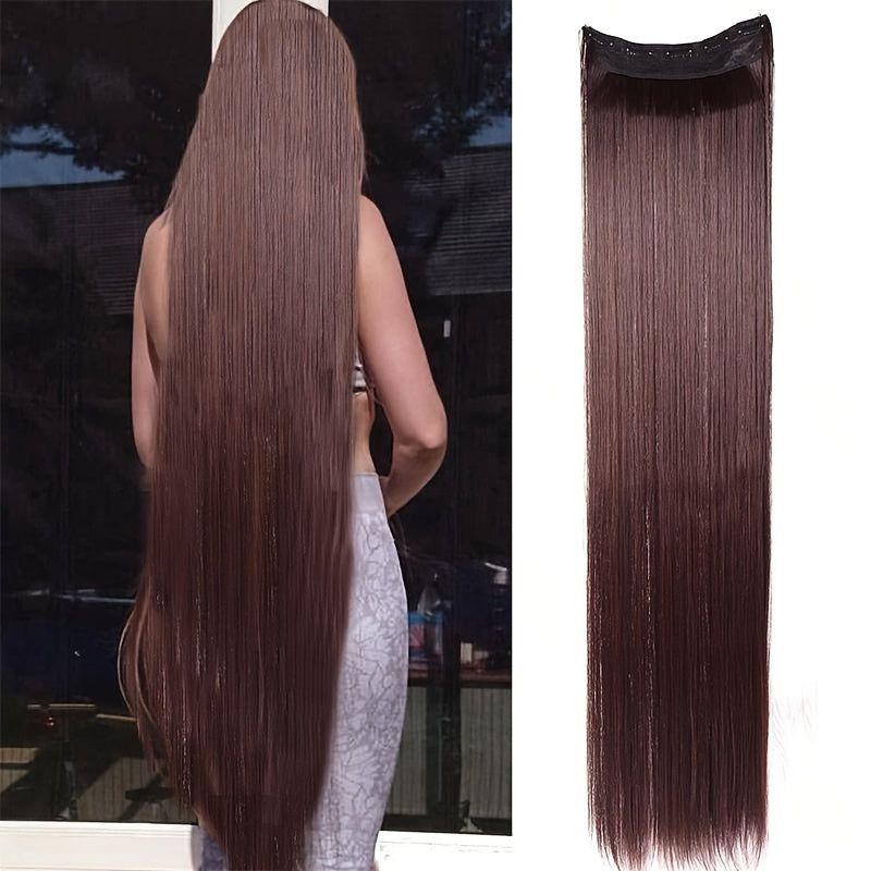 Women's 101.6cm Silky Straight Synthetic Clip-In Hair Extensions for Volume and Length