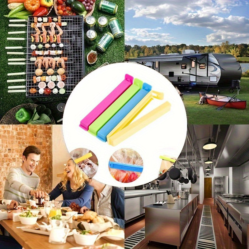 10 ta qayta ishlatiladigan oziq-ovqat yopishtiruvchi kliplar to'plami, yangi saqlash uchun plastmassa saqlash