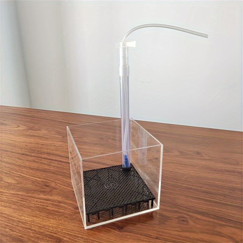 Akvarium uchun shaffof akril filtrlash tizimi, baliq va dengiz o'tlari yetishtirish uchun qum osti qutisi bilan