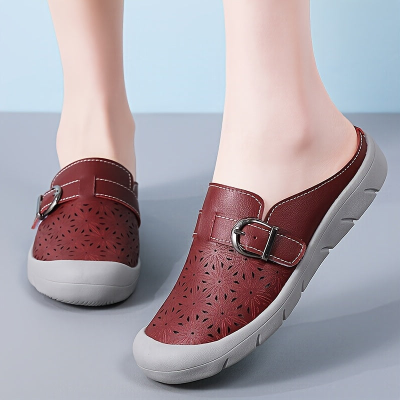 Women's Slip-On Loafers Casual Hollow-Out Summer TPR Sole Platform Shoes