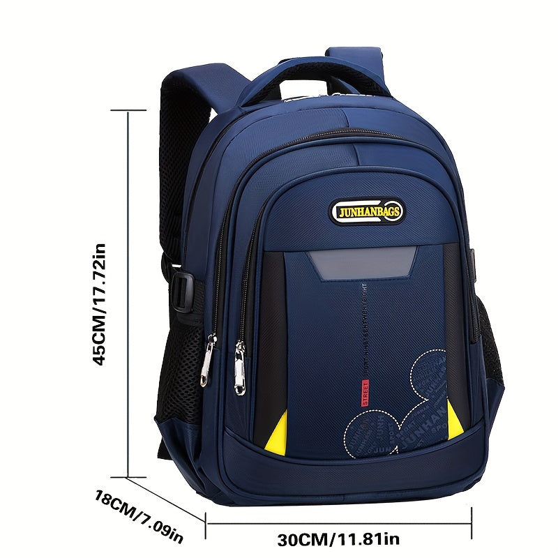 Large Capacity Multi-Layer Nylon Backpack for Students with Side Bottle Pocket