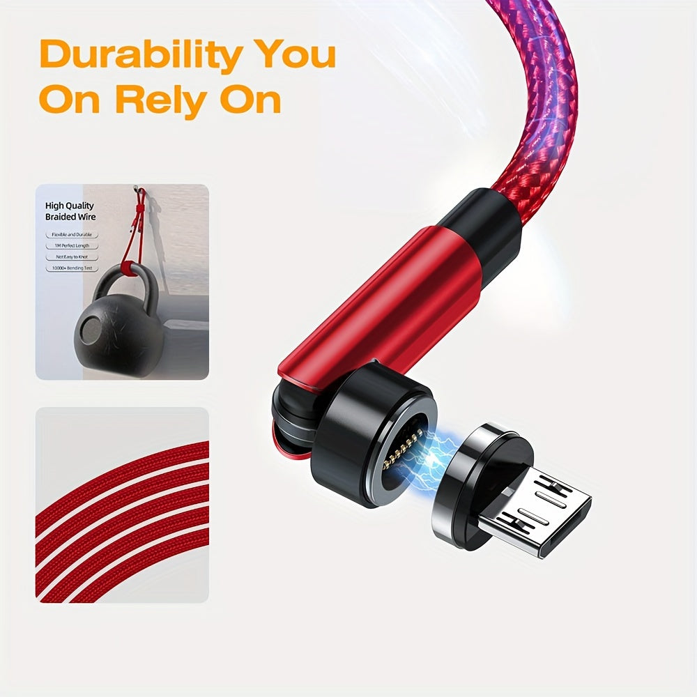 60W USB Type-C Micro zaryadlash kabeli, magnitli aylanuvchi ulanish, naylon braid, ma'lumotlarni uzatish