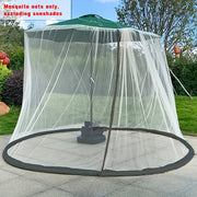 3.05m Waterproof Polyester Patio Umbrella Mosquito Net with Double Zippered Door