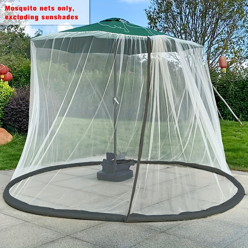 3.05m Waterproof Polyester Patio Umbrella Mosquito Net with Double Zippered Door