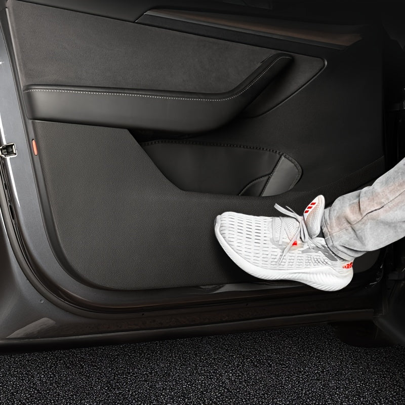 Car Door Protection Pad Pu Leather Anti-Kick Pad for Tesla Model 3 Y