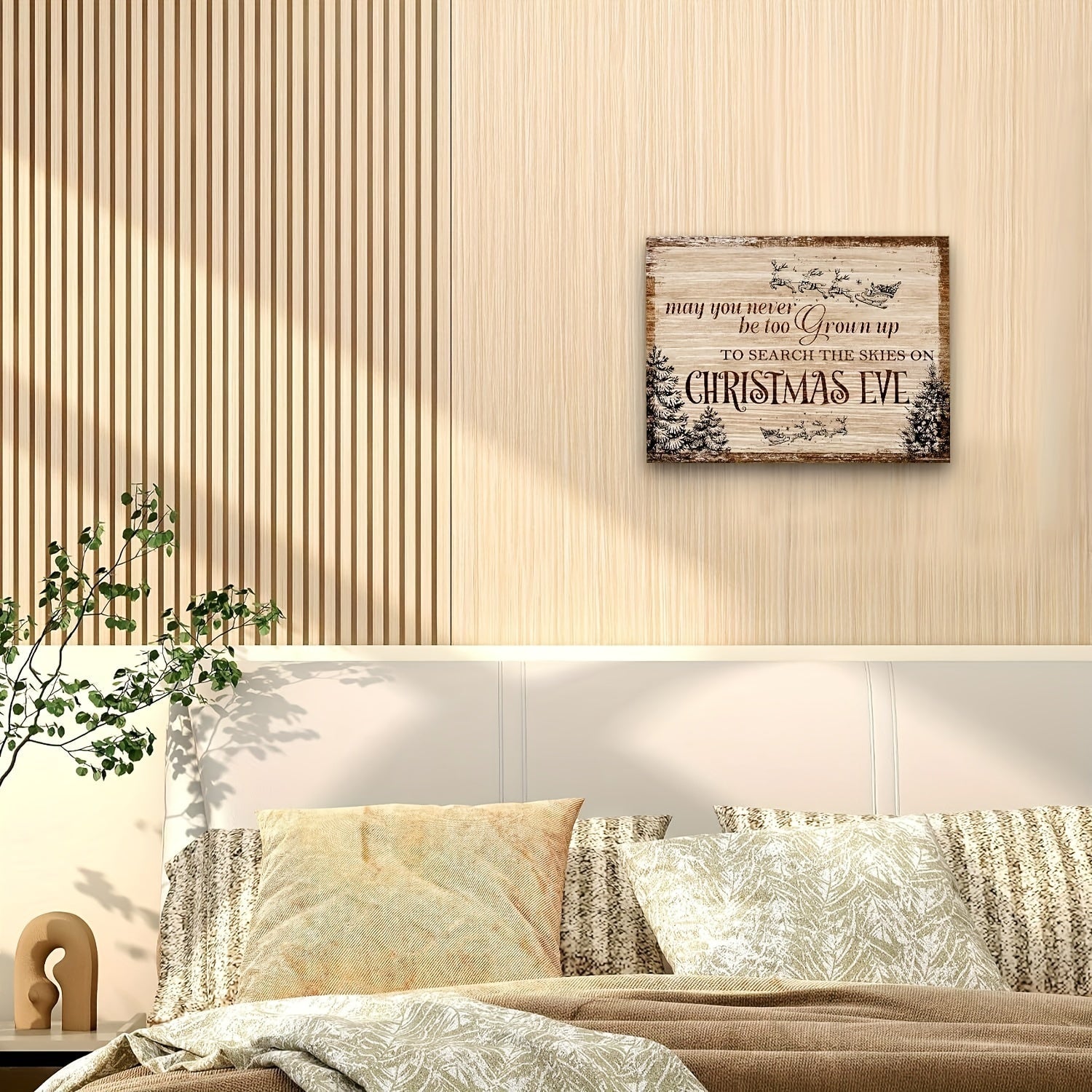 Farmhouse Christmas Wall Art Canvas Decor with Christmas Sign May You Never Be Too Grown Up to Search 30x40 cm Frameless House Decor