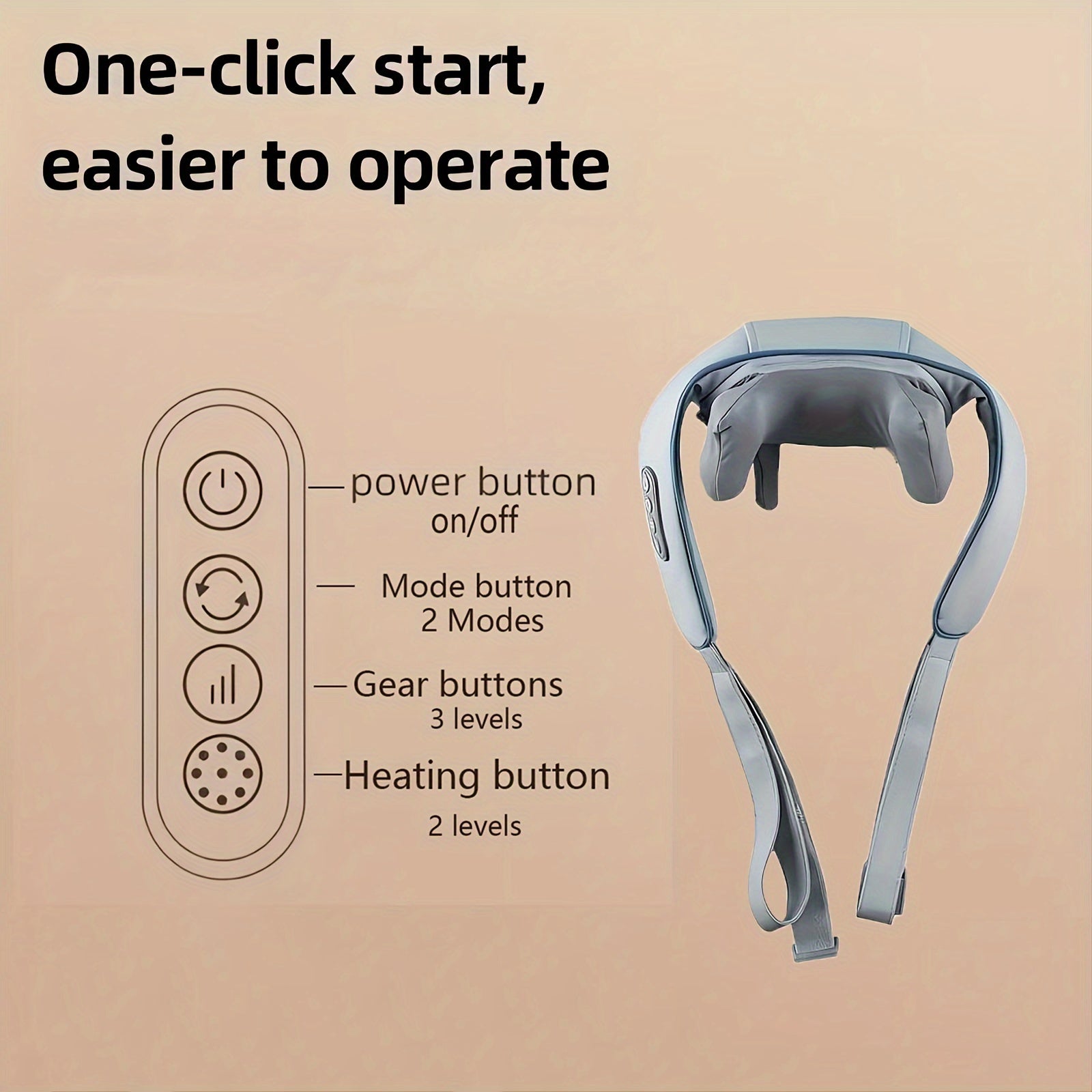 Almohadilla de masaje eléctrica para cuello, hombros, espalda y piernas, recargable por USB, portátil, unisex