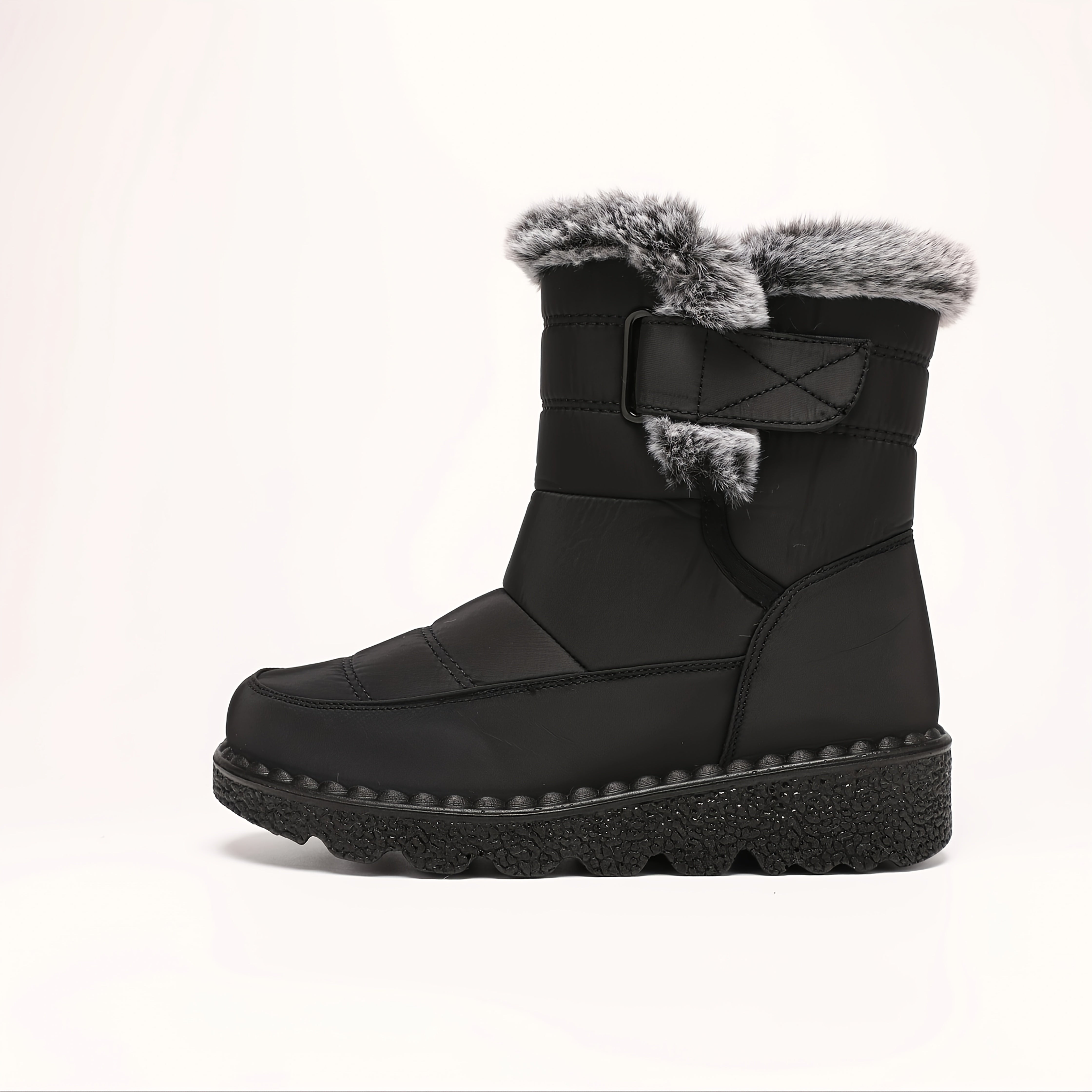 Women's All-Season Slip-On Boots Cushioned Sole Navy Blue Winter Shoes